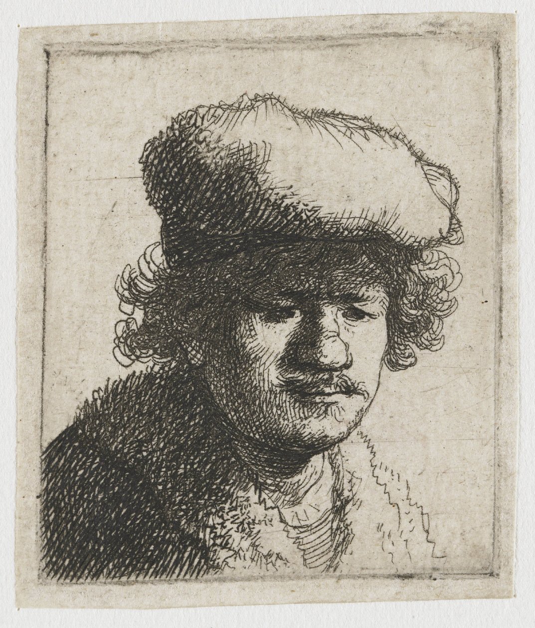 Autoportret z czapką nasuniętą na czoło autorstwa Rembrandt van Rijn
