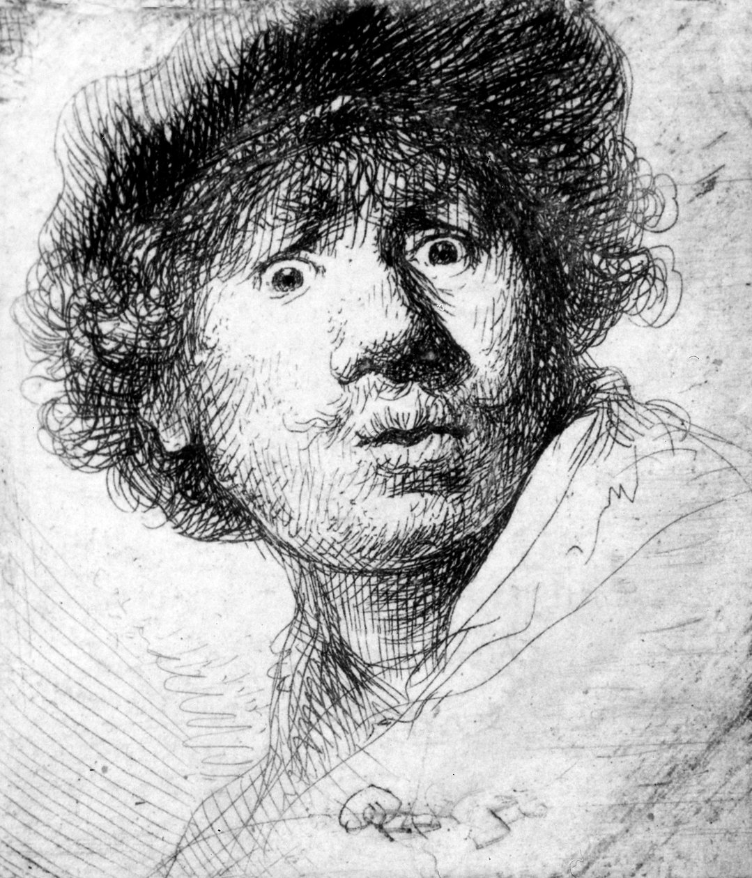 Autoportret, 1630 (akwaforta) autorstwa Rembrandt van Rijn