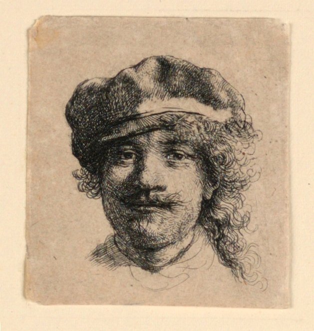 Autoportret w miękkiej czapce: cała twarz, tylko głowa autorstwa Rembrandt van Rijn