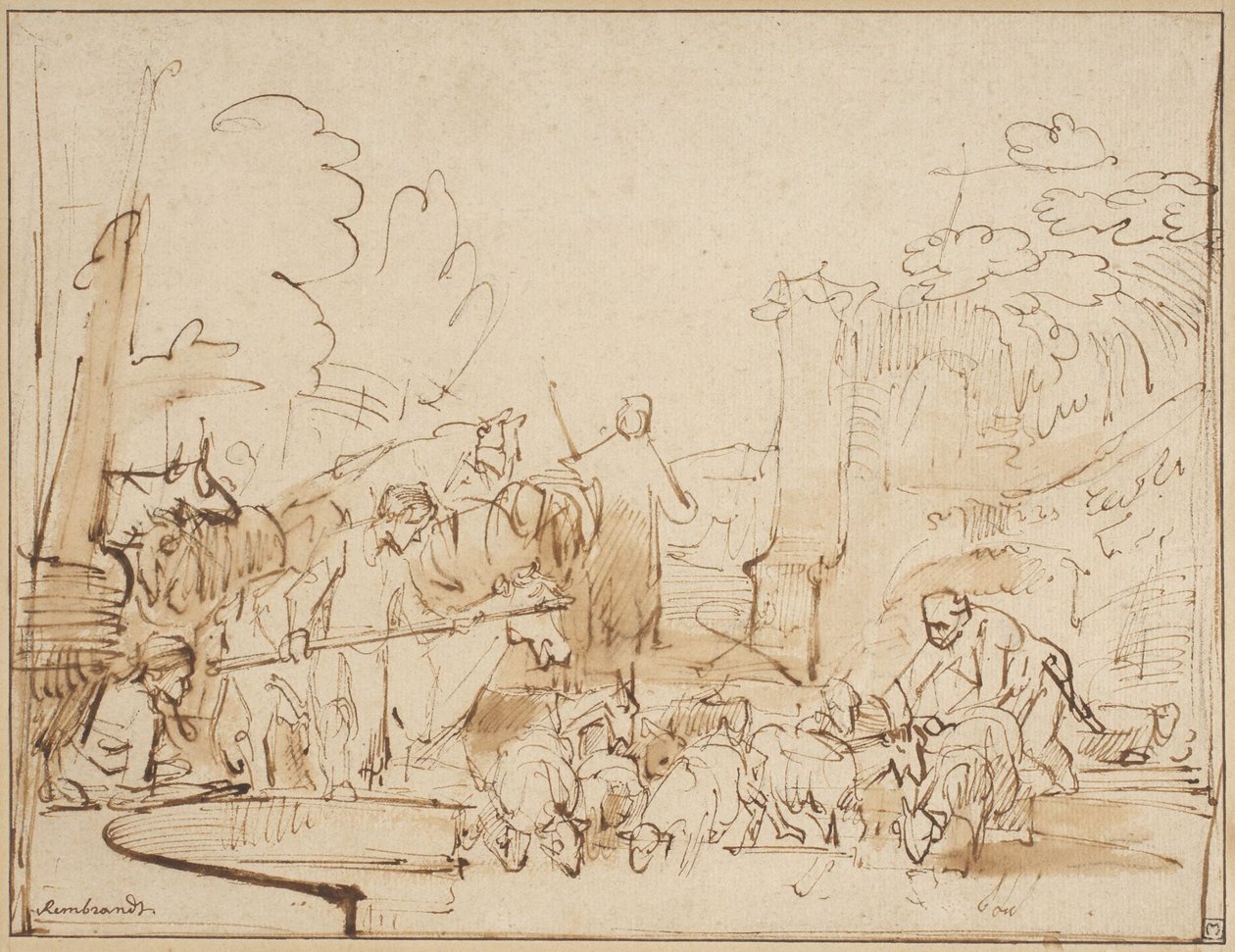 Pasterz i pasterze autorstwa Rembrandt van Rijn