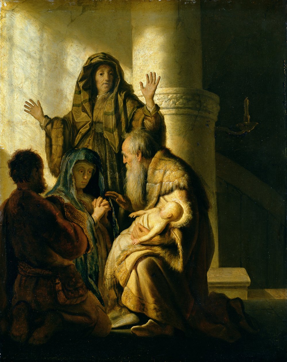 Symeon i Hannah w świątyni, ok. 1627 autorstwa Rembrandt van Rijn
