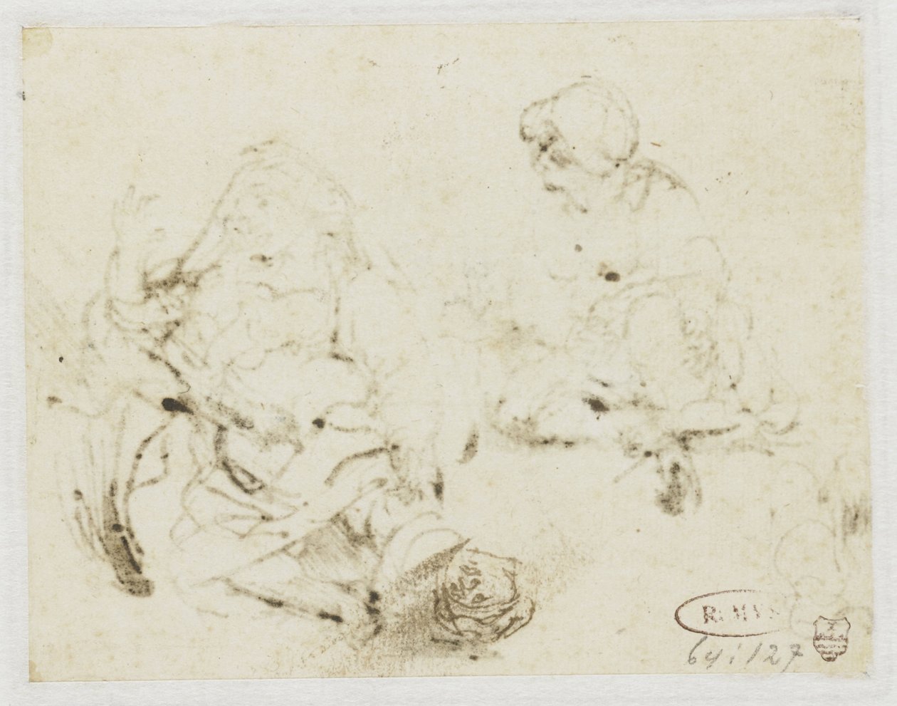 Małe studium głowy chorej kobiety autorstwa Rembrandt van Rijn