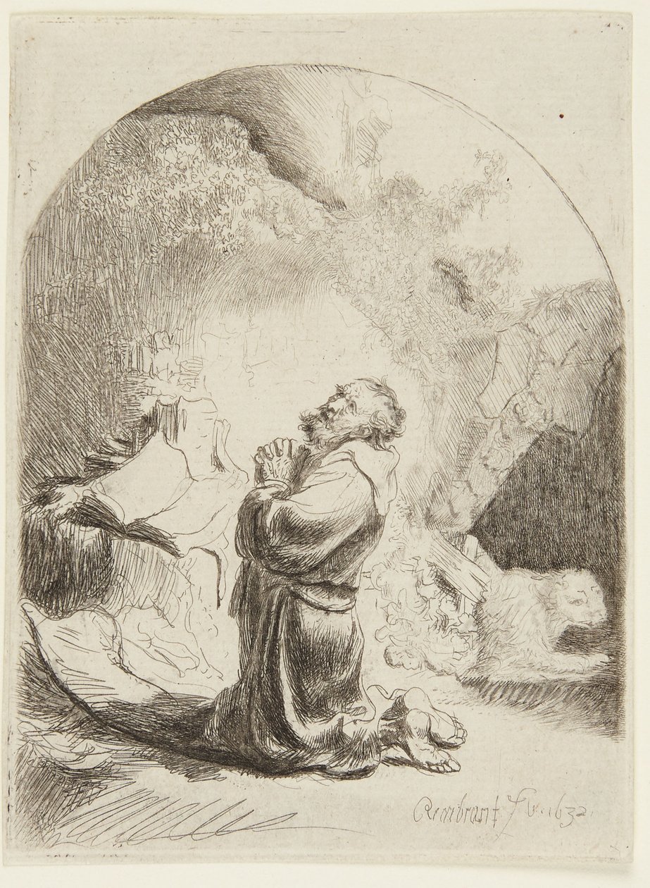 Święty Hieronim w modlitwie autorstwa Rembrandt van Rijn