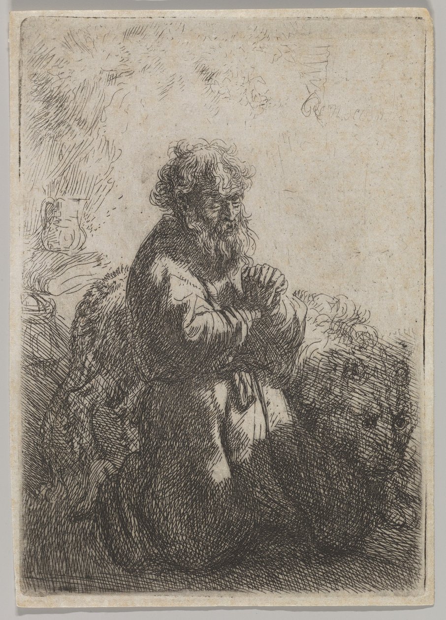 Św. Hieronim w modlitwie, 1635. autorstwa Rembrandt van Rijn