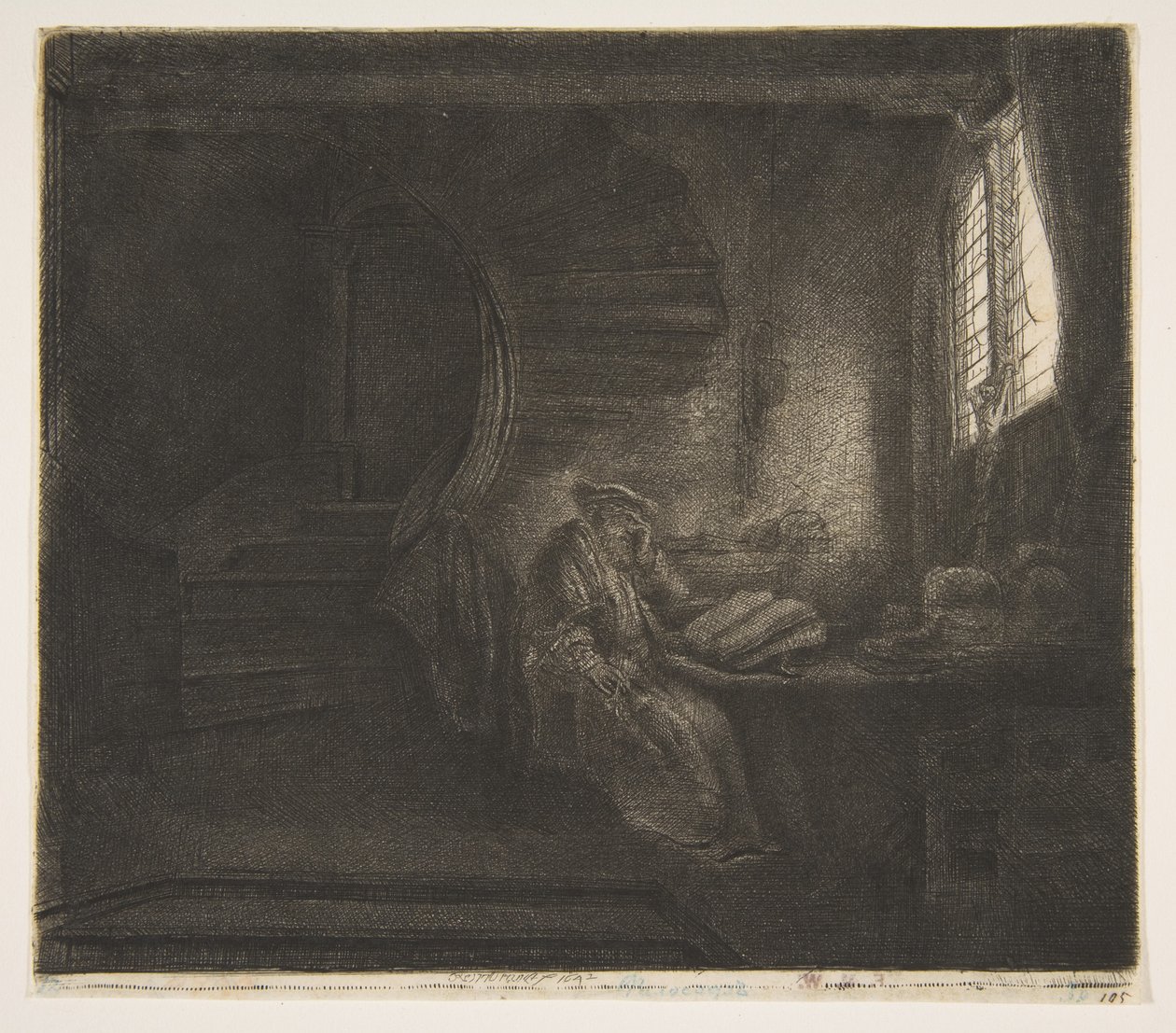 Św. Hieronim w Ciemnej Komnacie, 1642. autorstwa Rembrandt van Rijn