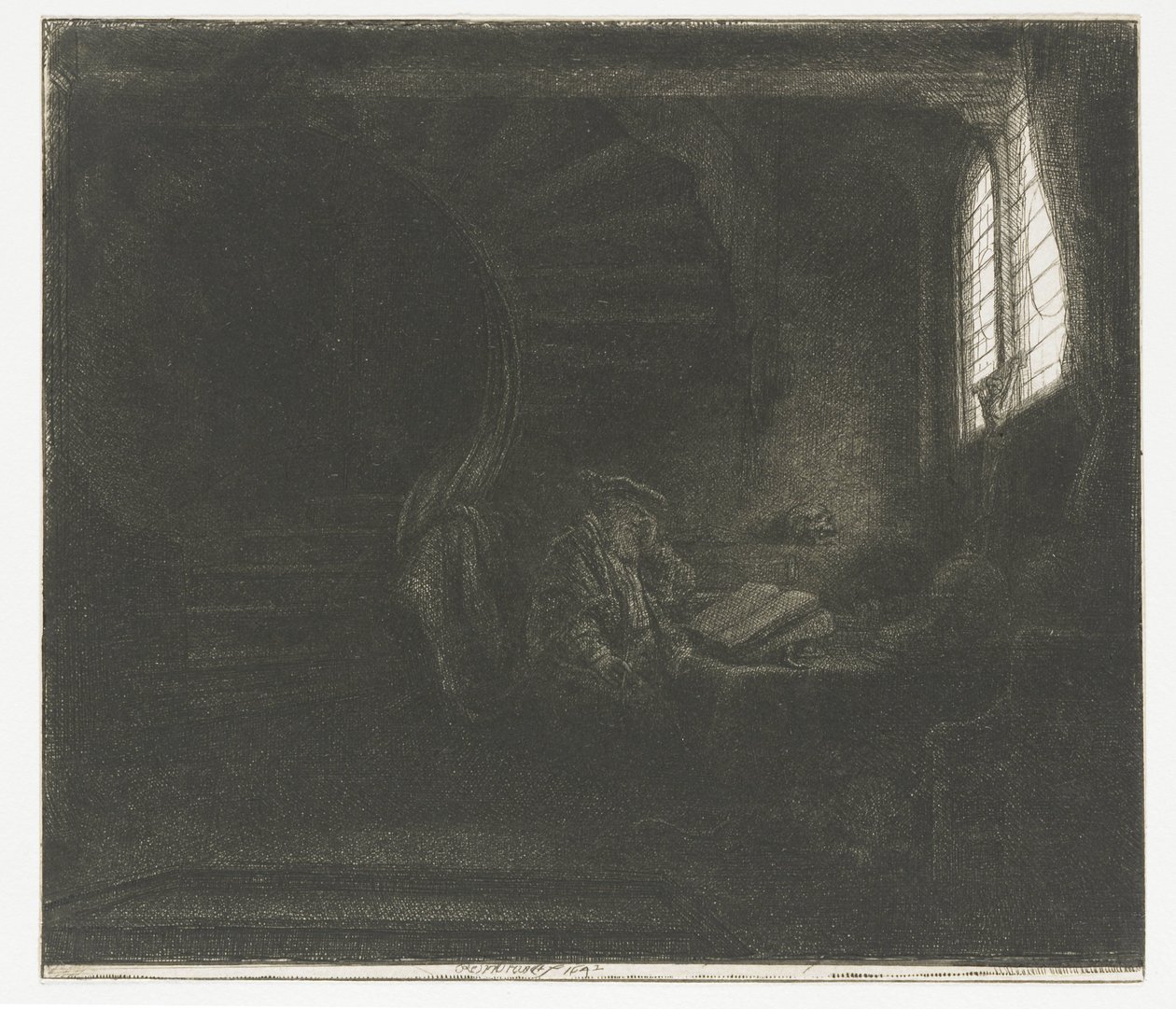 Św. Hieronim w ciemnej komnacie autorstwa Rembrandt van Rijn