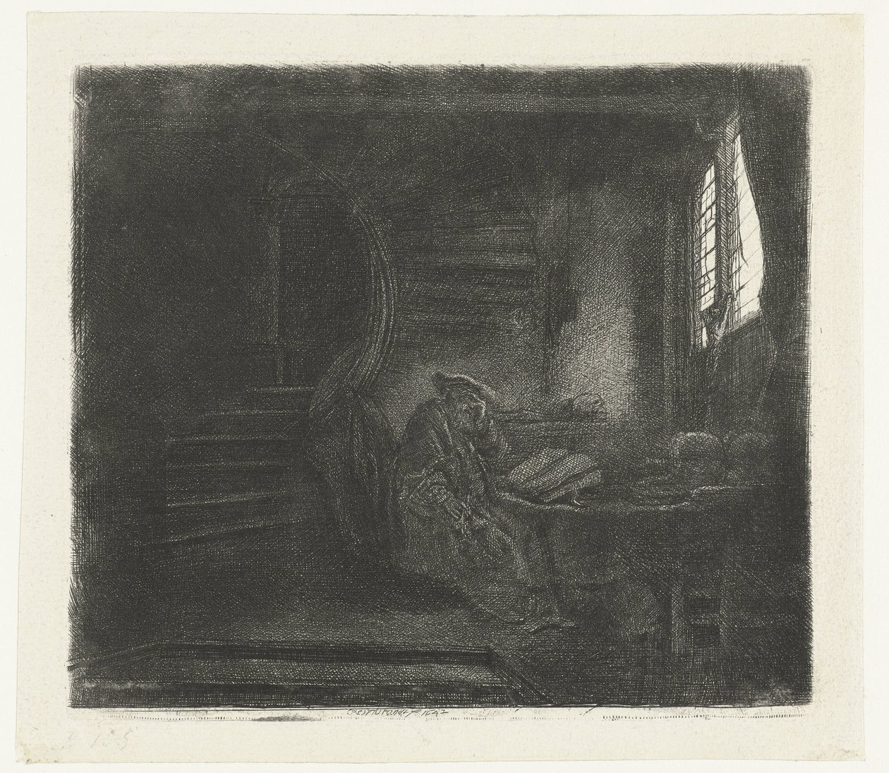 Św. Hieronim w ciemnej komnacie autorstwa Rembrandt van Rijn
