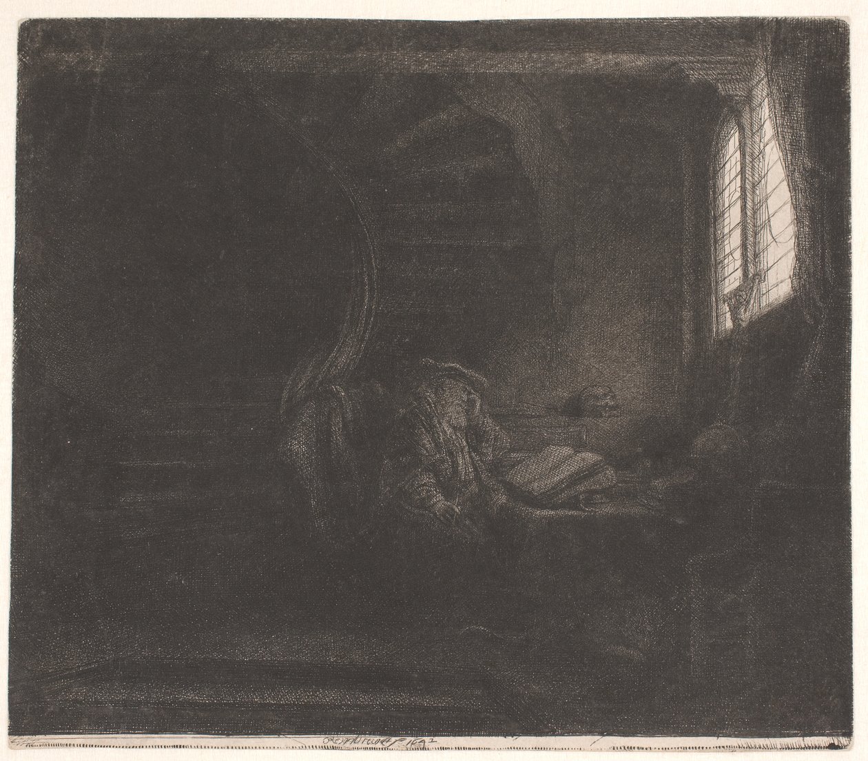 Święty Hieronim w ciemnej komnacie autorstwa Rembrandt van Rijn