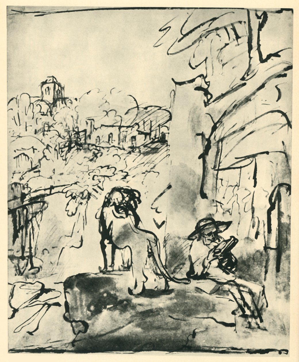 Św. Hieronim czytanie w krajobrazie, 1649, 1943. autorstwa Rembrandt van Rijn