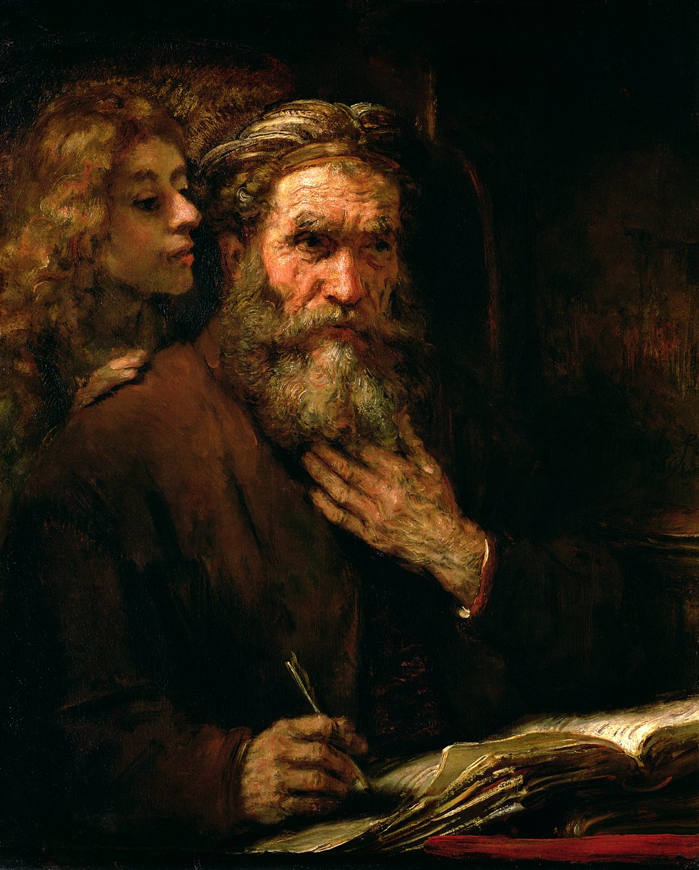 Święty Mateusz i Anioł, 1655-60 autorstwa Rembrandt van Rijn