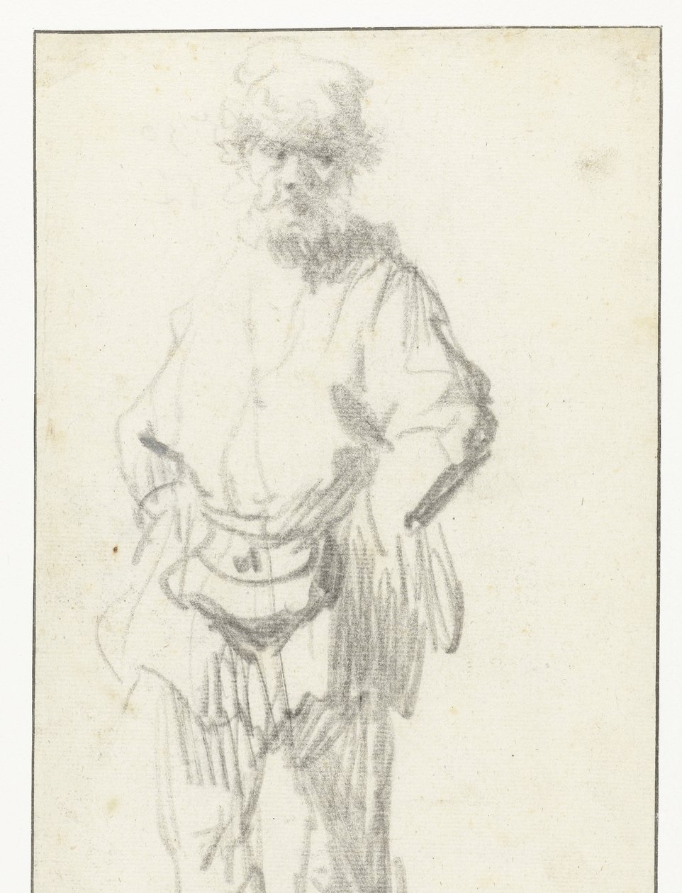 Stojący mężczyzna z woreczkiem autorstwa Rembrandt van Rijn