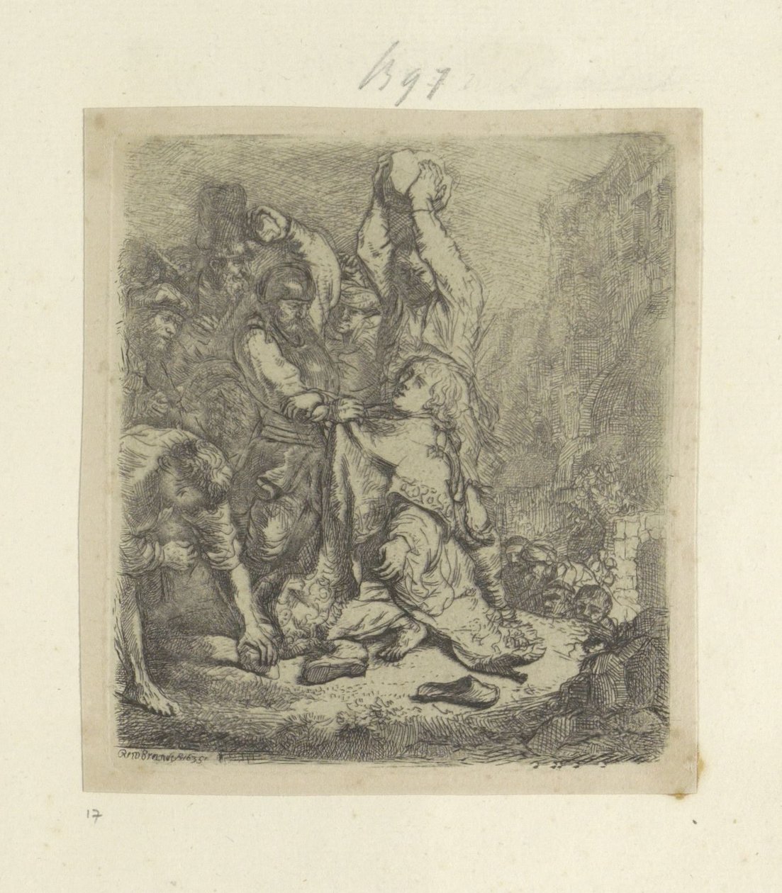 Steniging van Stefanus Kolekcja osiemdziesięciu pięciu oryginalnych grafik (tytuł serii) autorstwa Rembrandt van Rijn