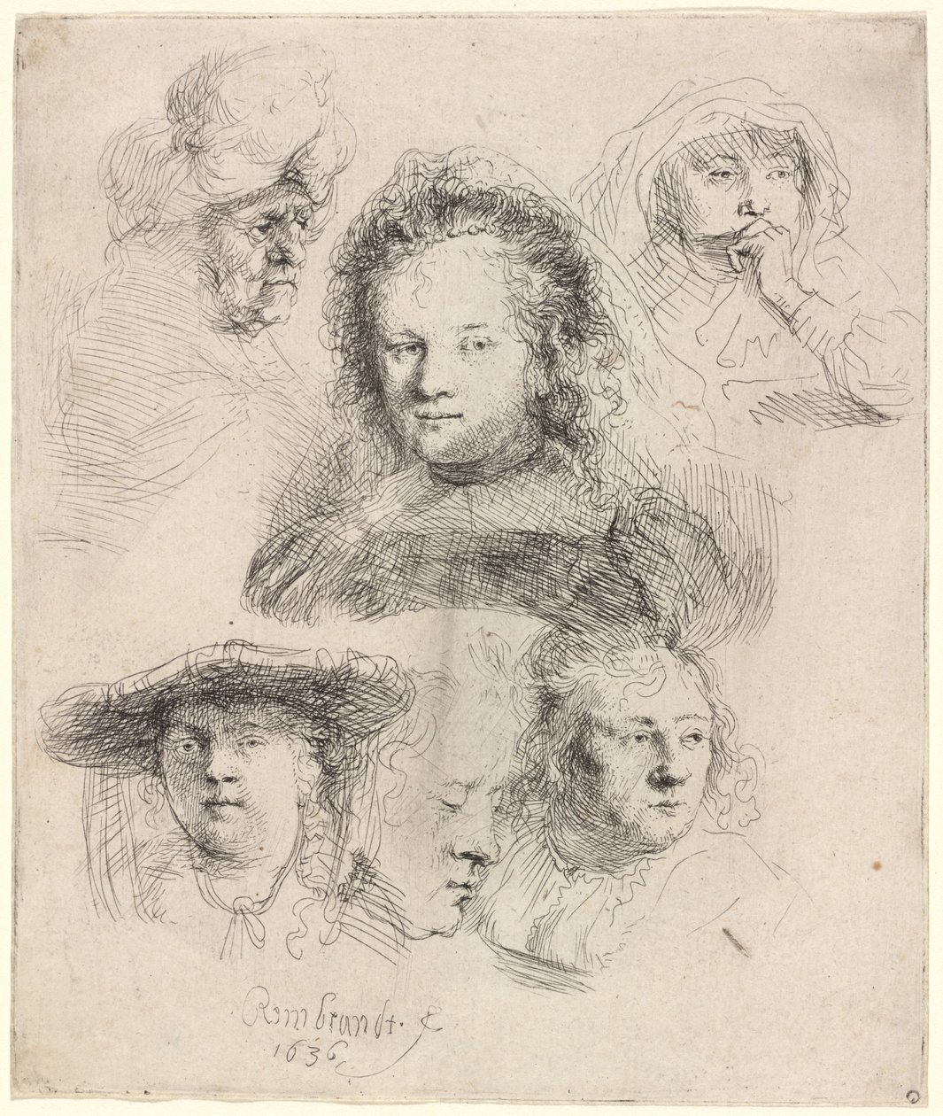 Studia naczelnika Saskii i in. autorstwa Rembrandt van Rijn