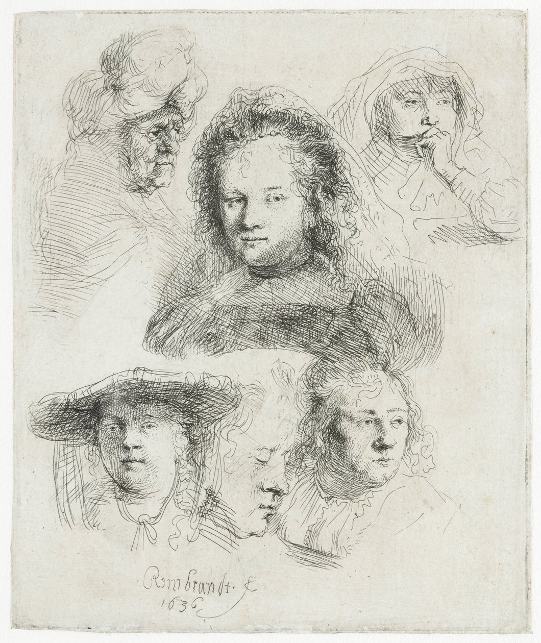 Studia szefa Saskii i innych autorstwa Rembrandt van Rijn