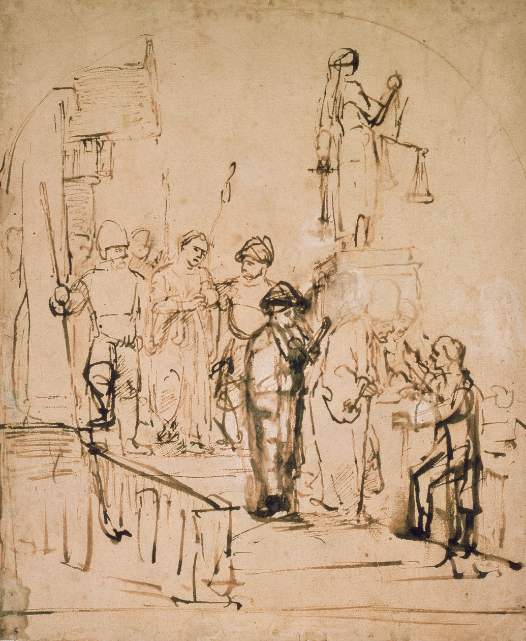 Zuzanna wystawiona na sąd, XVII w. autorstwa Rembrandt van Rijn
