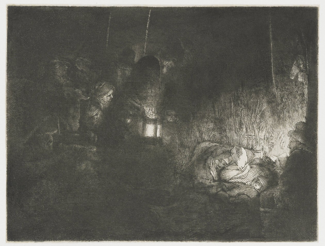 Adoracja pasterzy Adoracja pasterzy: kawałek na noc autorstwa Rembrandt van Rijn
