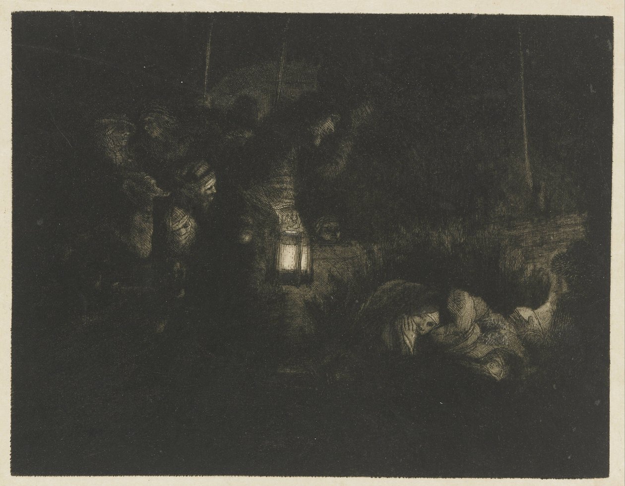 Adoracja pasterzy Adoracja pasterzy: kawałek na noc autorstwa Rembrandt van Rijn