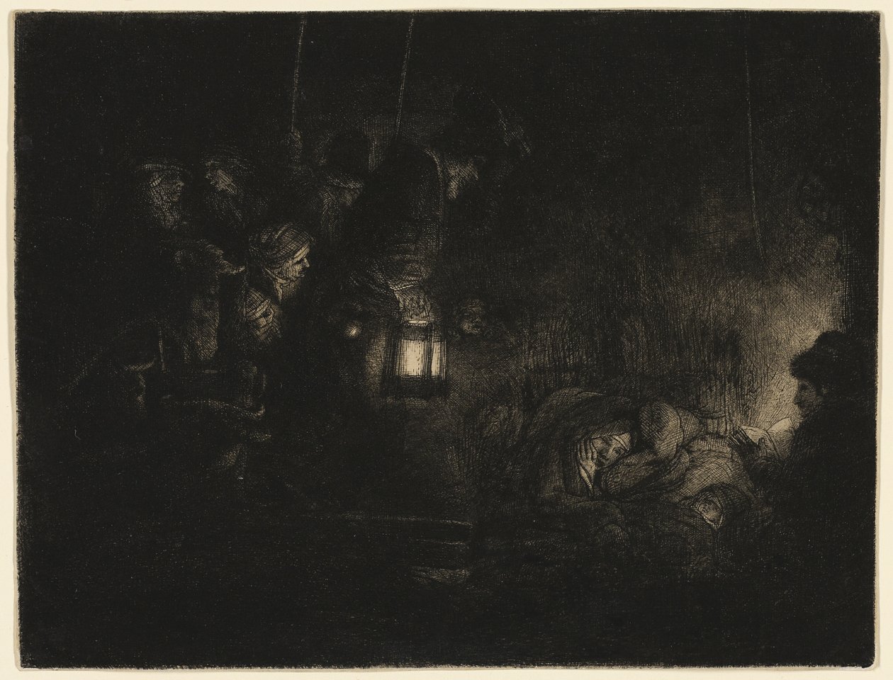 Adoracja pasterzy: kawałek na noc autorstwa Rembrandt van Rijn