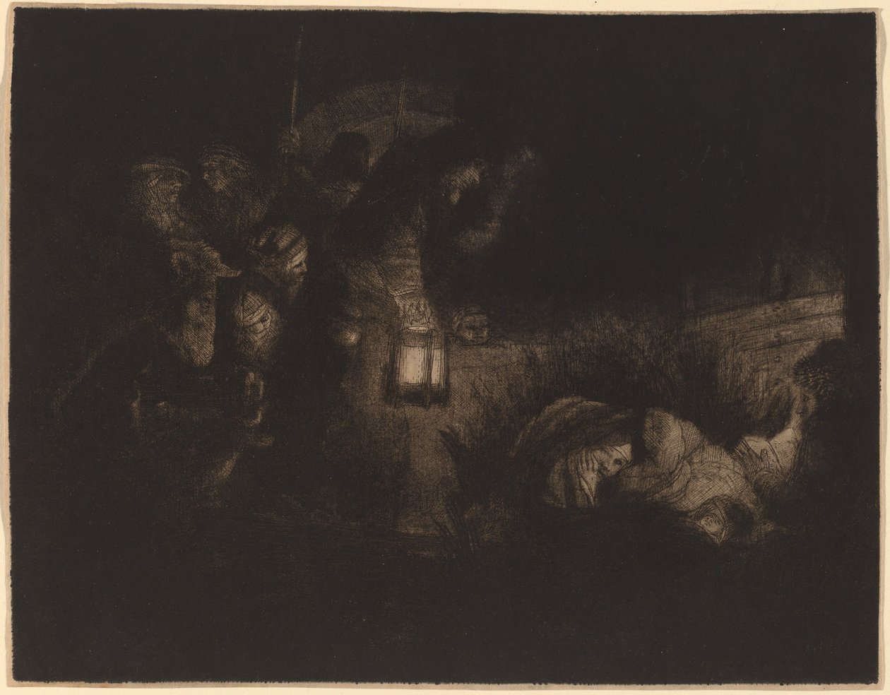 Adoracja pasterzy: kawałek na noc autorstwa Rembrandt van Rijn