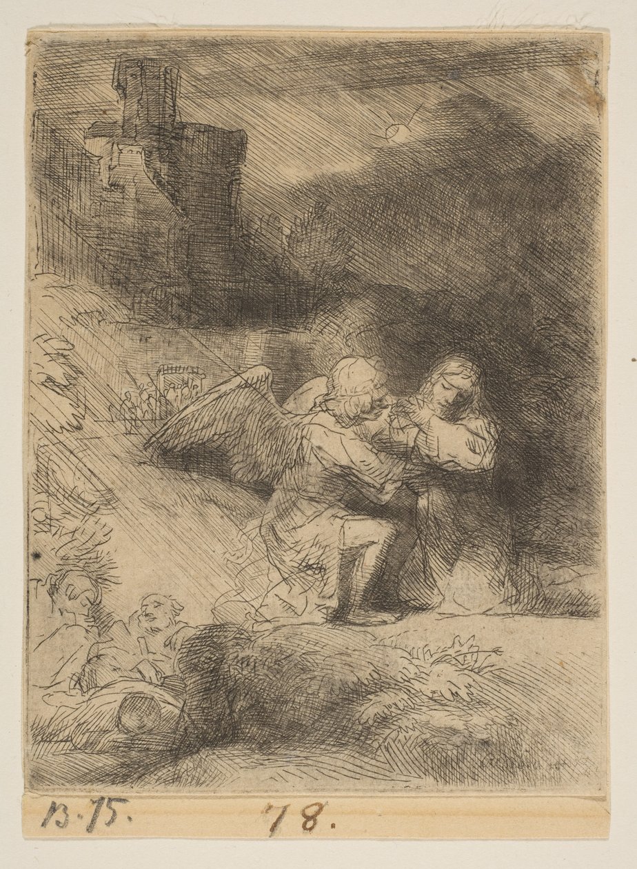 Agonia w ogrodzie, ca. 1652. autorstwa Rembrandt van Rijn