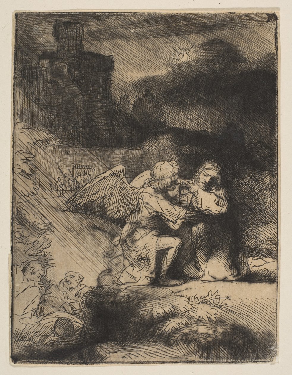 Agonia w ogrodzie, ca. 1652. autorstwa Rembrandt van Rijn