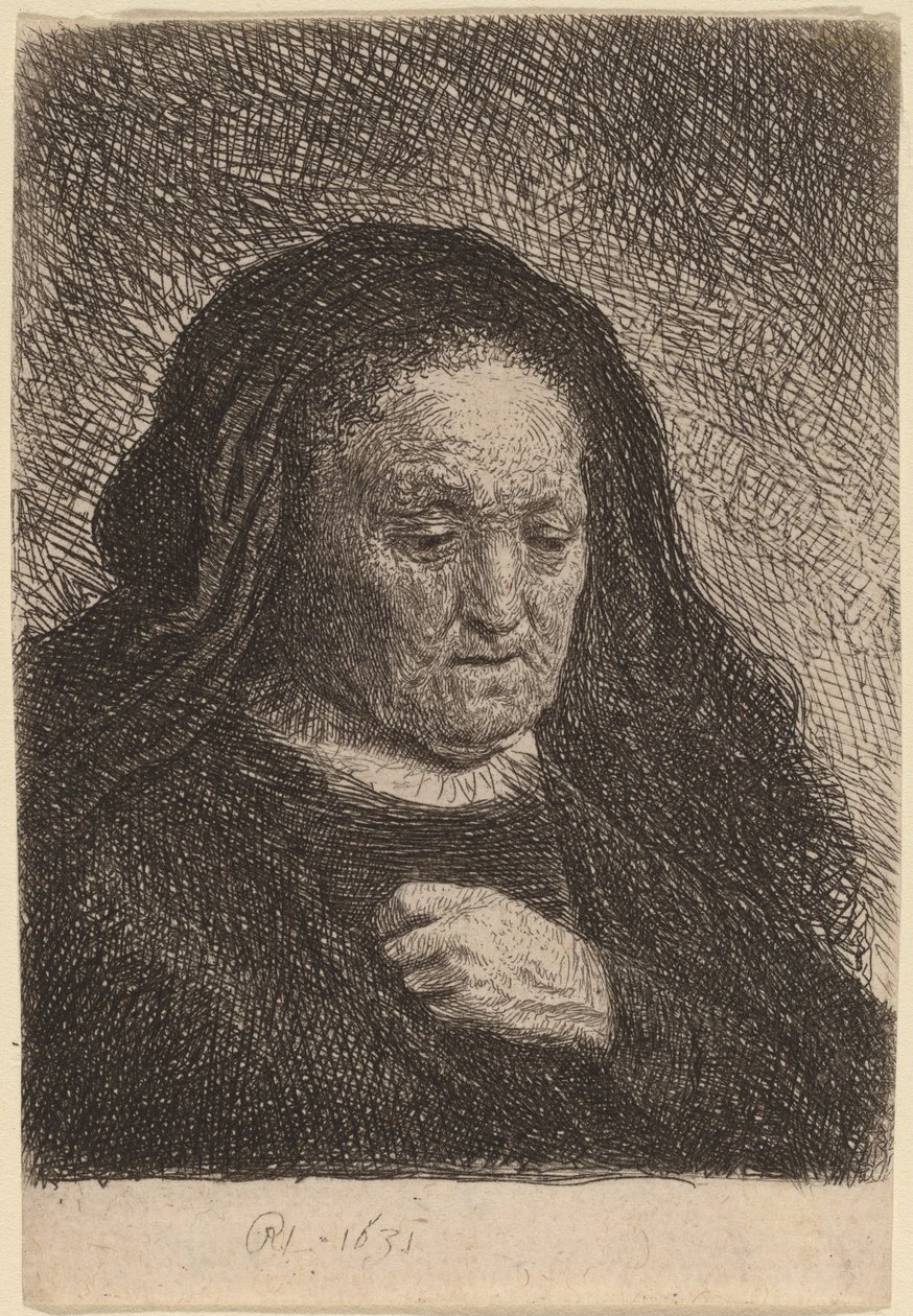 Matka Artysty z ręką na piersi autorstwa Rembrandt van Rijn