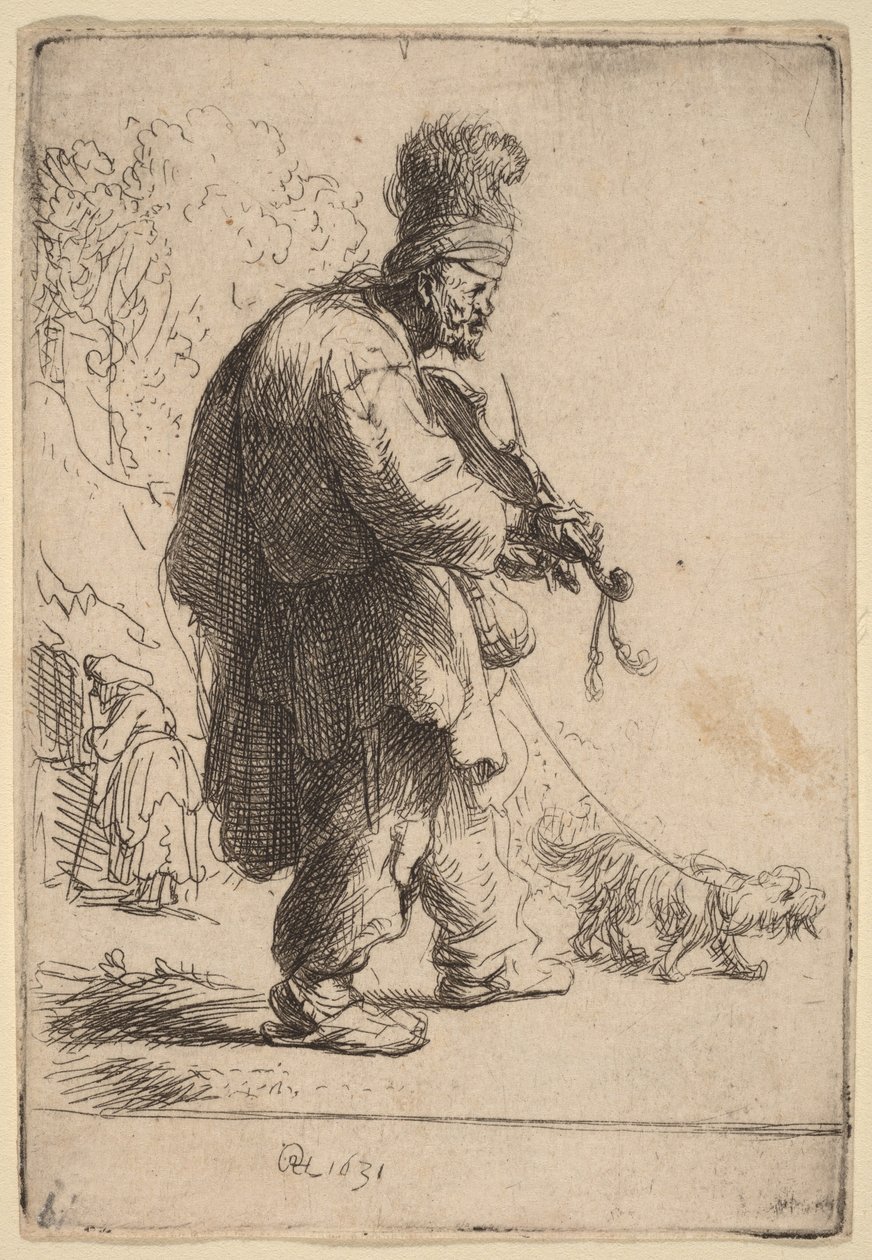 Ślepy skrzypek autorstwa Rembrandt van Rijn