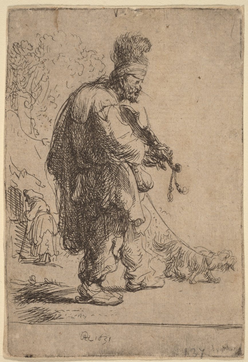 Ślepy skrzypek autorstwa Rembrandt van Rijn