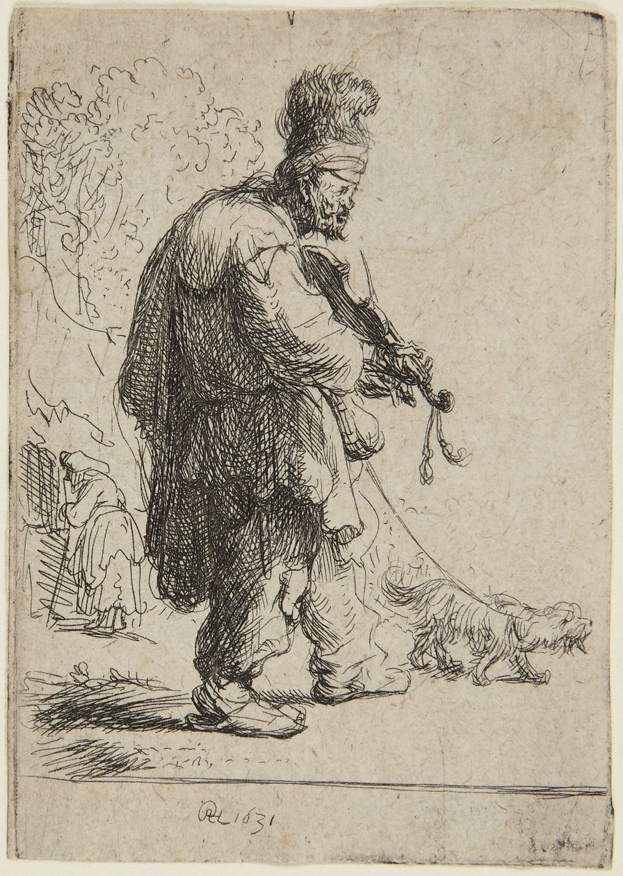 Ślepy skrzypek autorstwa Rembrandt van Rijn