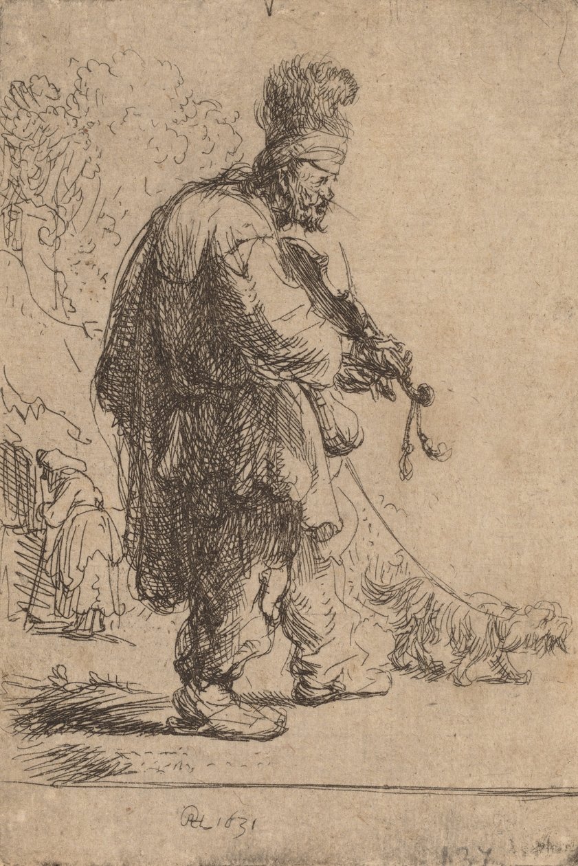 Niewidomy Skrzypek, 1631. autorstwa Rembrandt van Rijn
