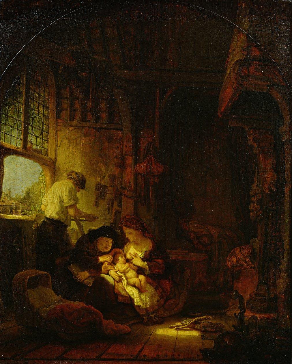 Warsztat stolarski, 1640 autorstwa Rembrandt van Rijn