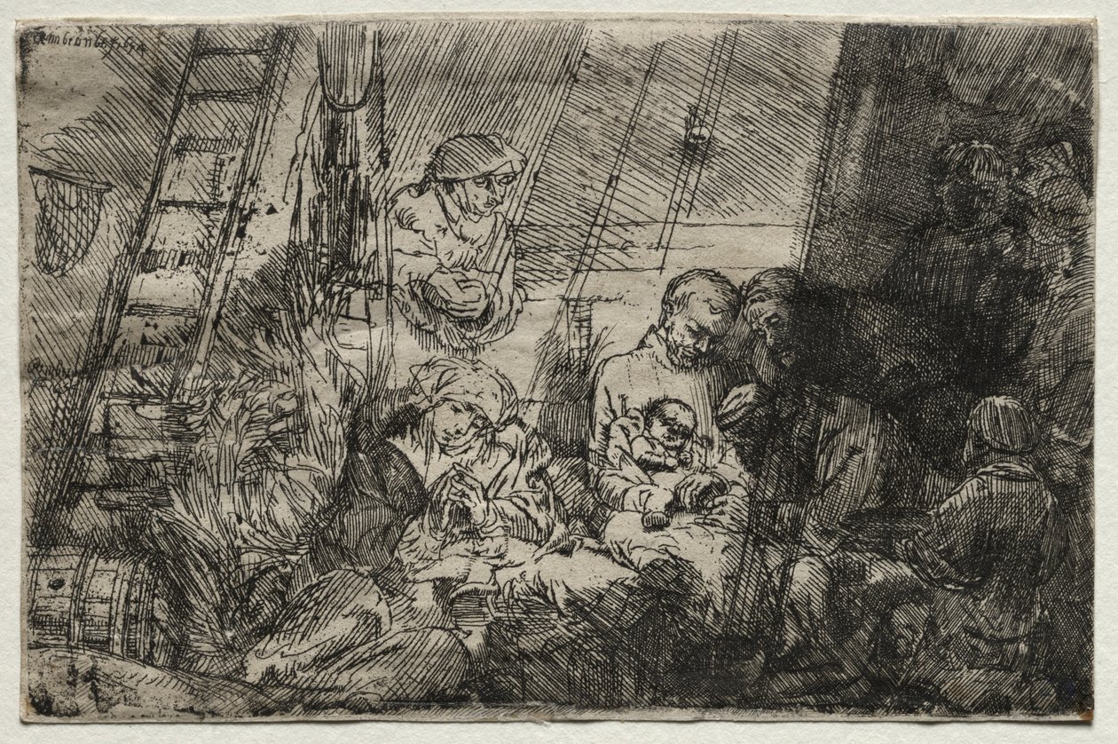 Obrzezanie w stajni, 1654. autorstwa Rembrandt van Rijn