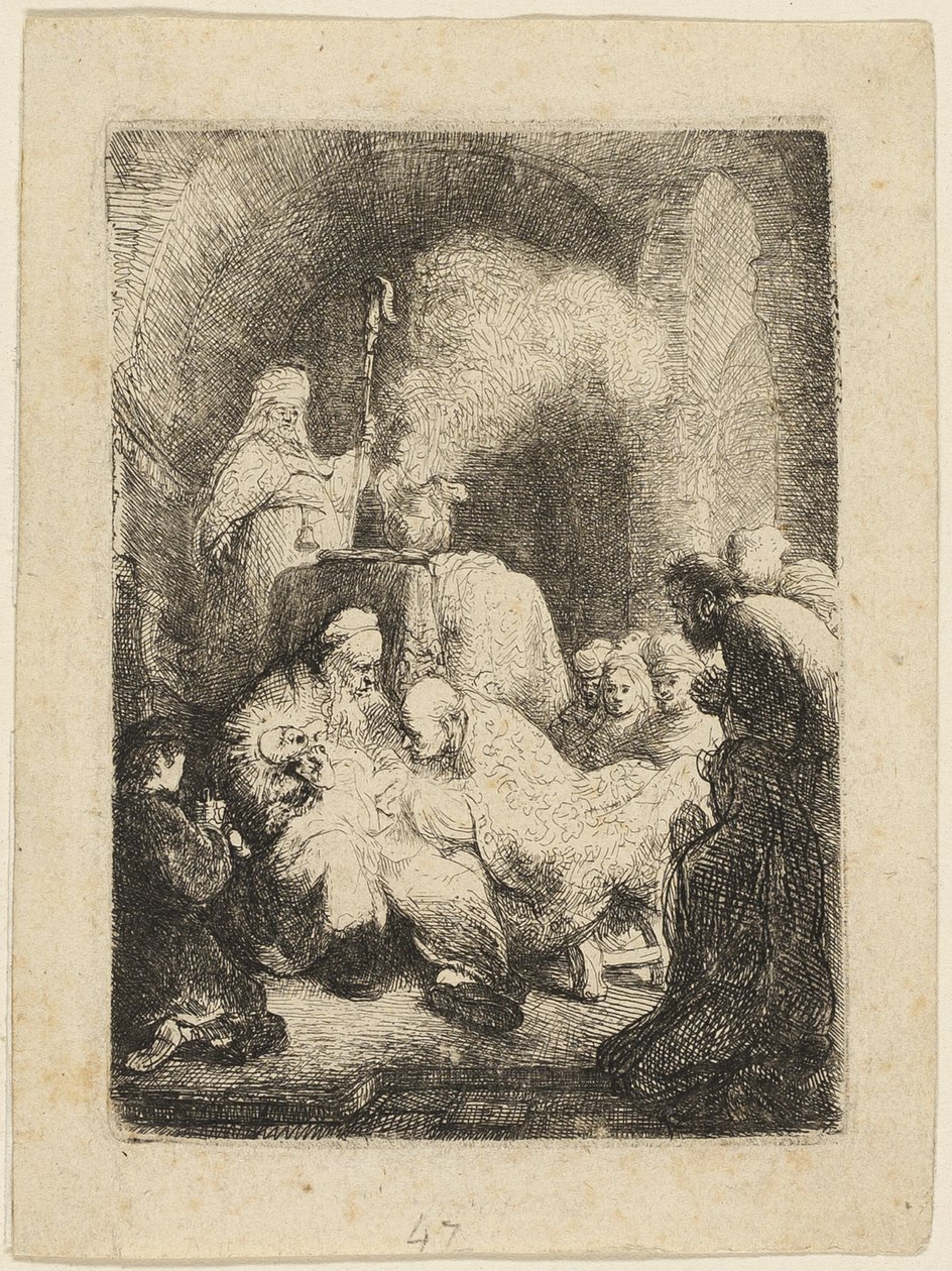 Obrzezanie: mały talerz autorstwa Rembrandt van Rijn