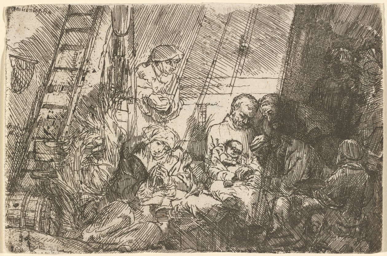 Obrzezanie w stajni autorstwa Rembrandt van Rijn