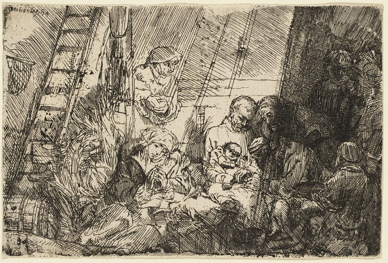 Obrzezanie w stajni autorstwa Rembrandt van Rijn