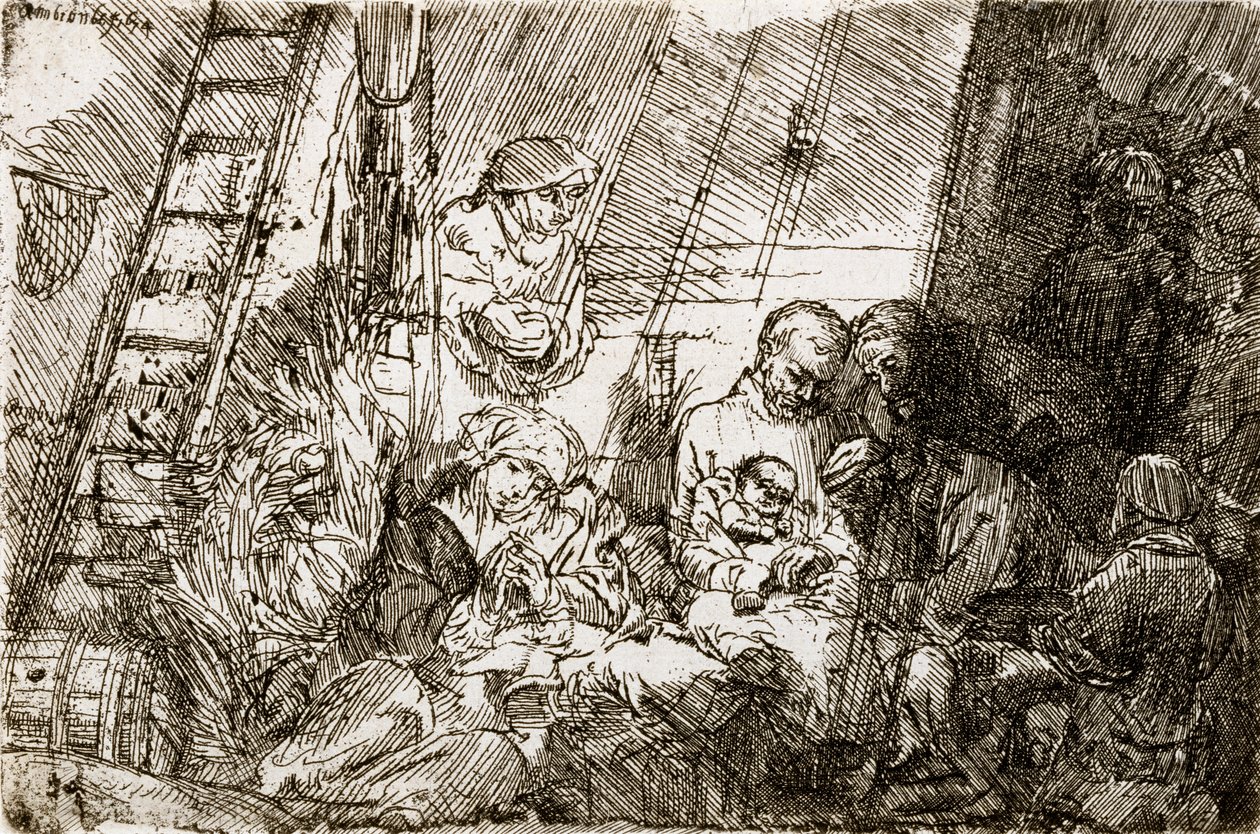 Obrzezanie w stajni, 1654 autorstwa Rembrandt van Rijn