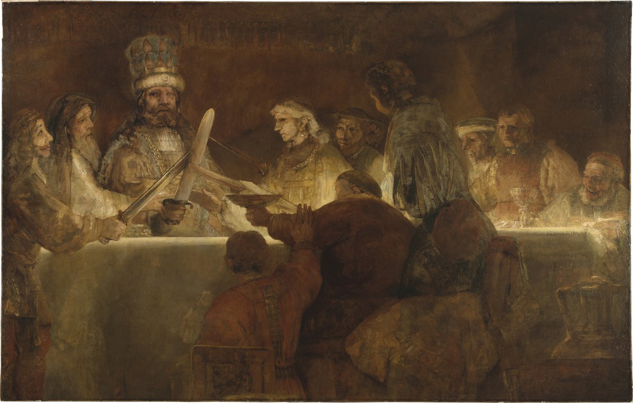 Spisek Batawów pod Klaudiuszem Cywilisem, 1662 autorstwa Rembrandt van Rijn