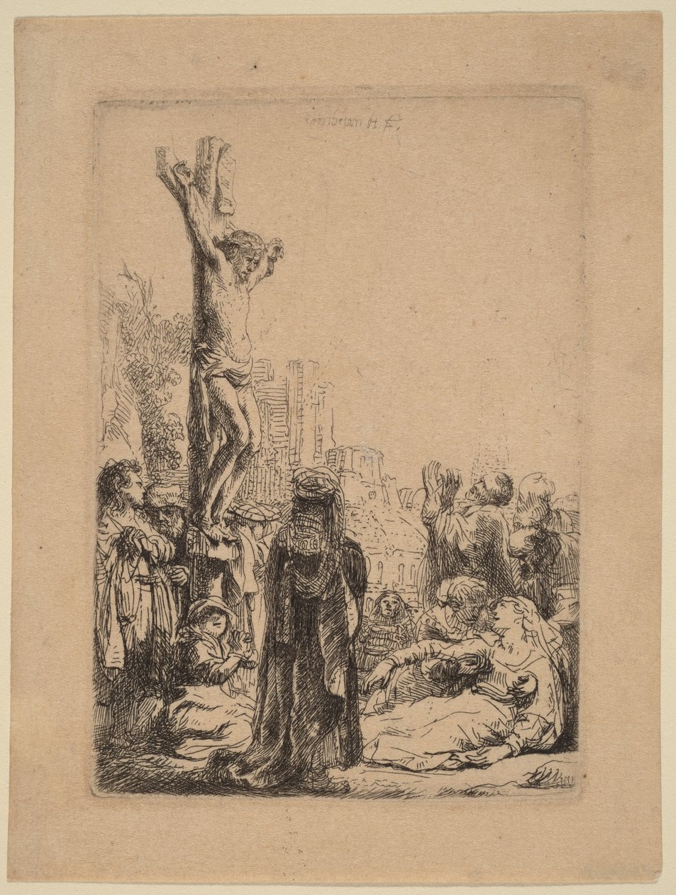 „Ukrzyżowanie”: mały obrazek autorstwa Rembrandt van Rijn