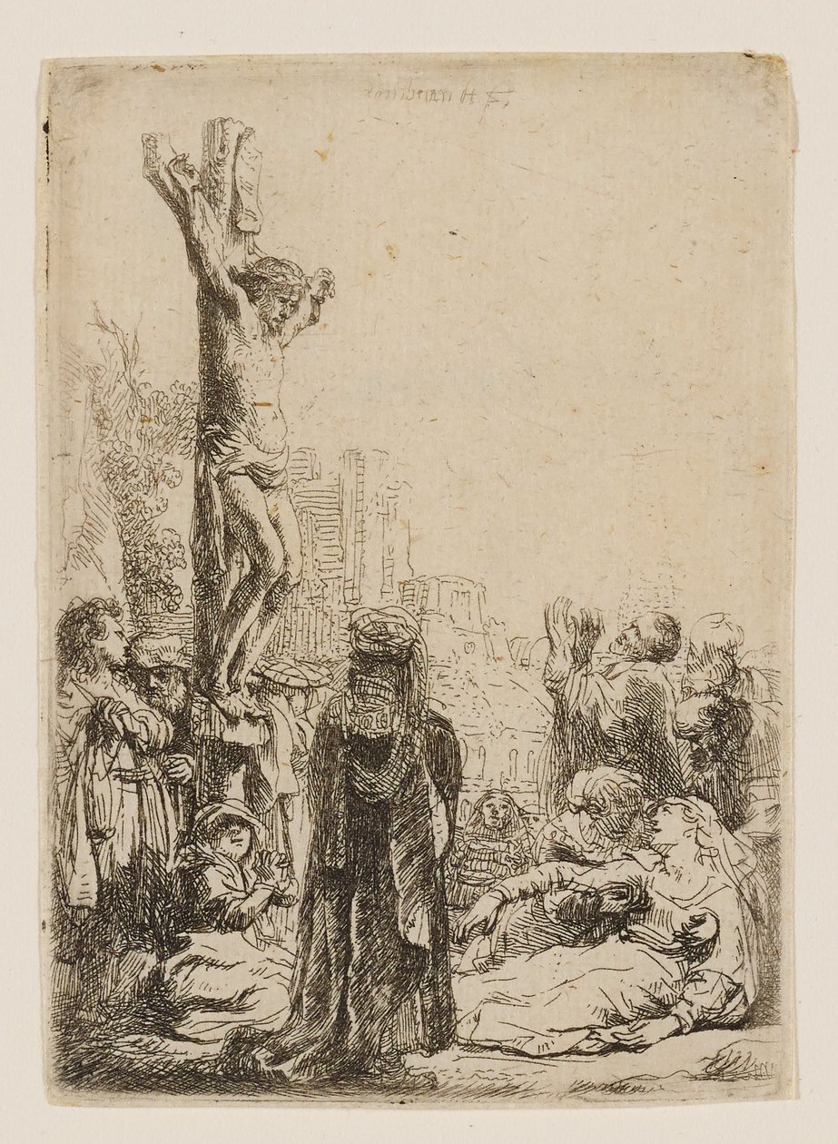 „Ukrzyżowanie”: mały obrazek autorstwa Rembrandt van Rijn