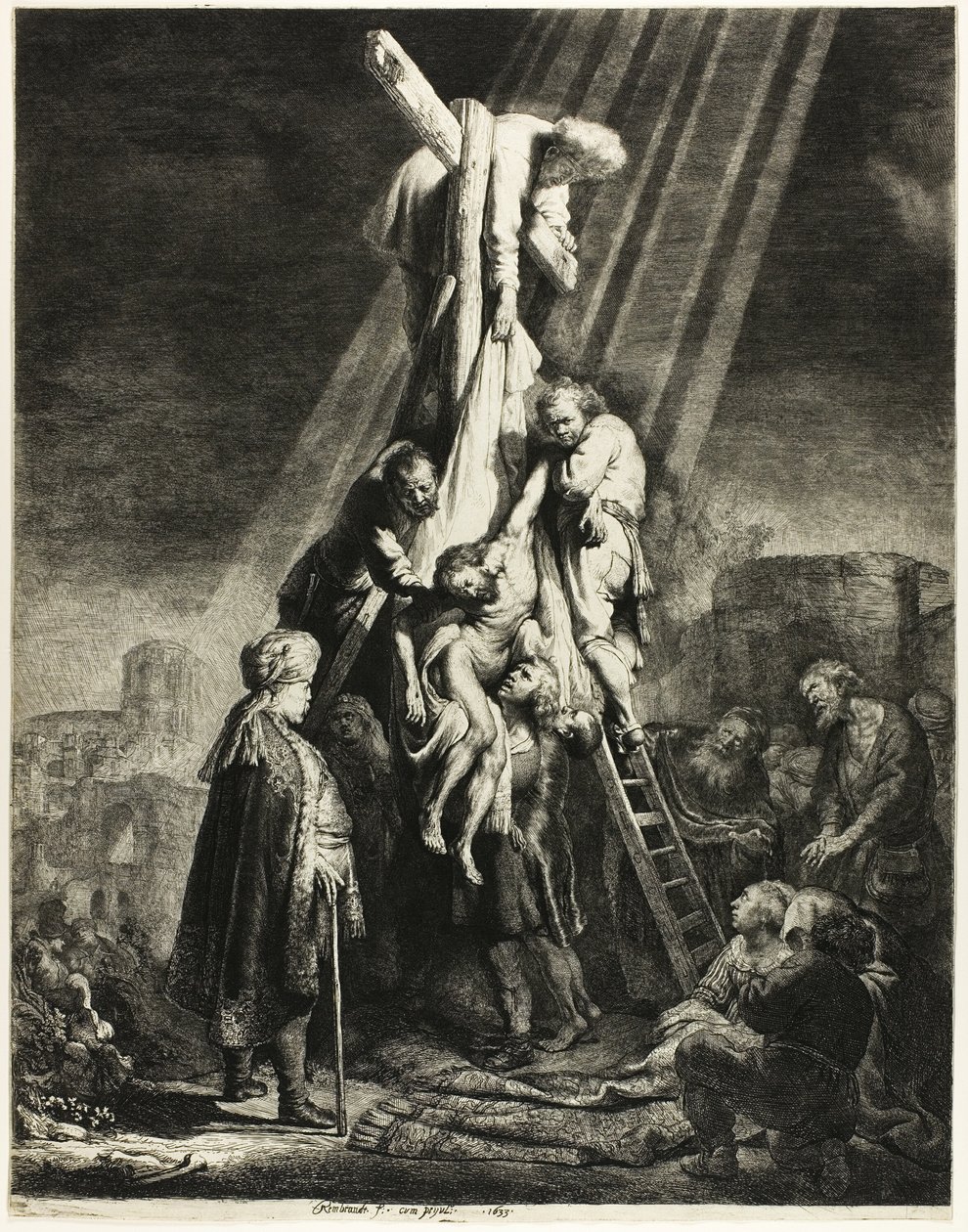 Zejście z krzyża: druga płyta autorstwa Rembrandt van Rijn