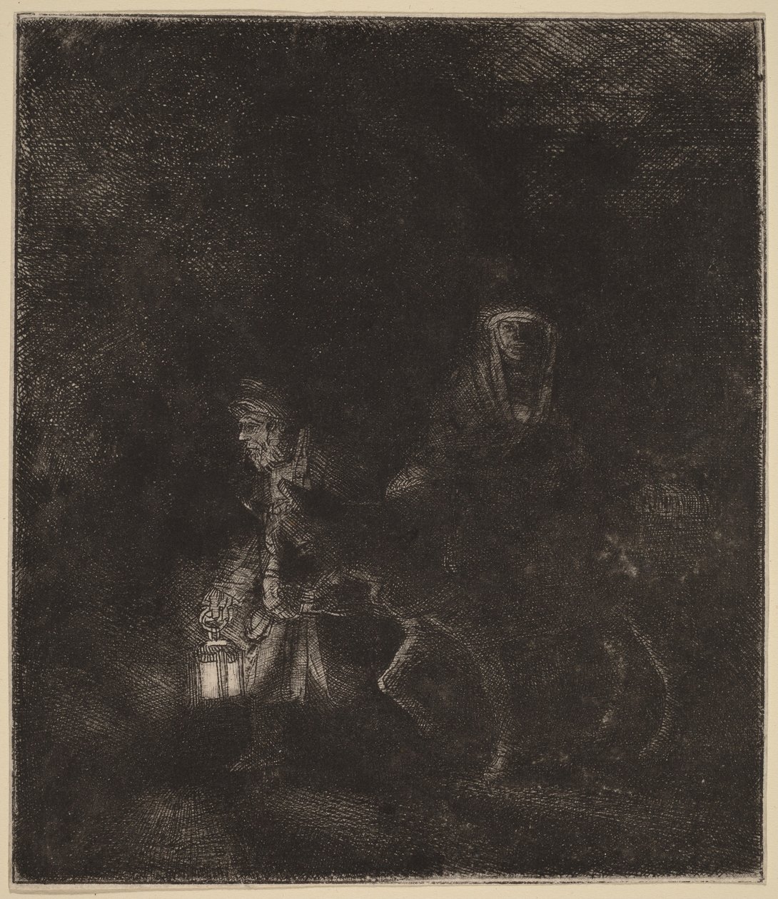 Ucieczka do Egiptu: utwór nocny autorstwa Rembrandt van Rijn