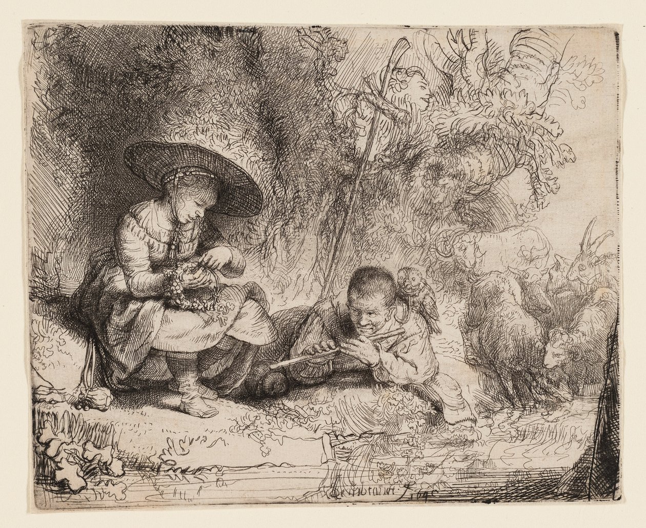 Fletista autorstwa Rembrandt van Rijn