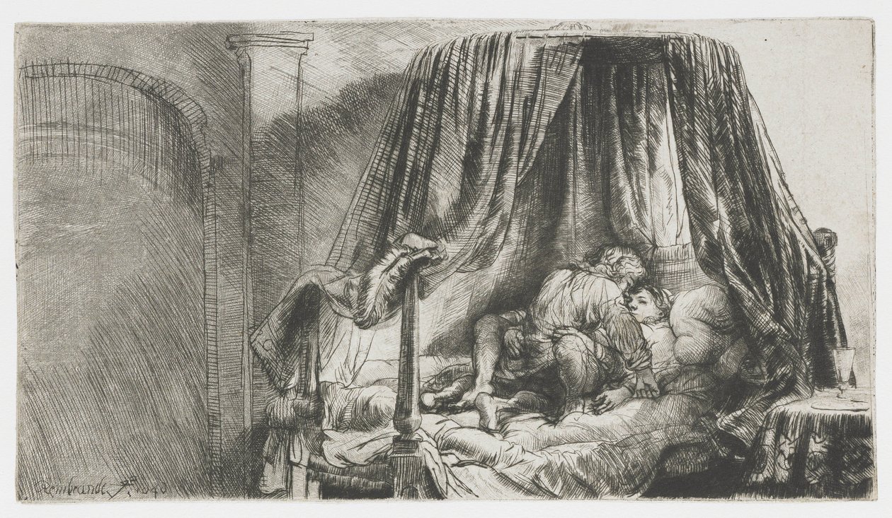 Łóżko francuskie autorstwa Rembrandt van Rijn