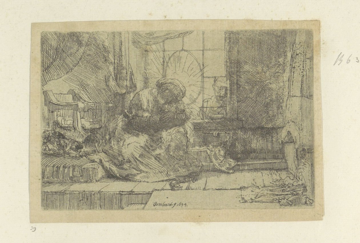 Święta Rodzina z Kotem i Wężem autorstwa Rembrandt van Rijn