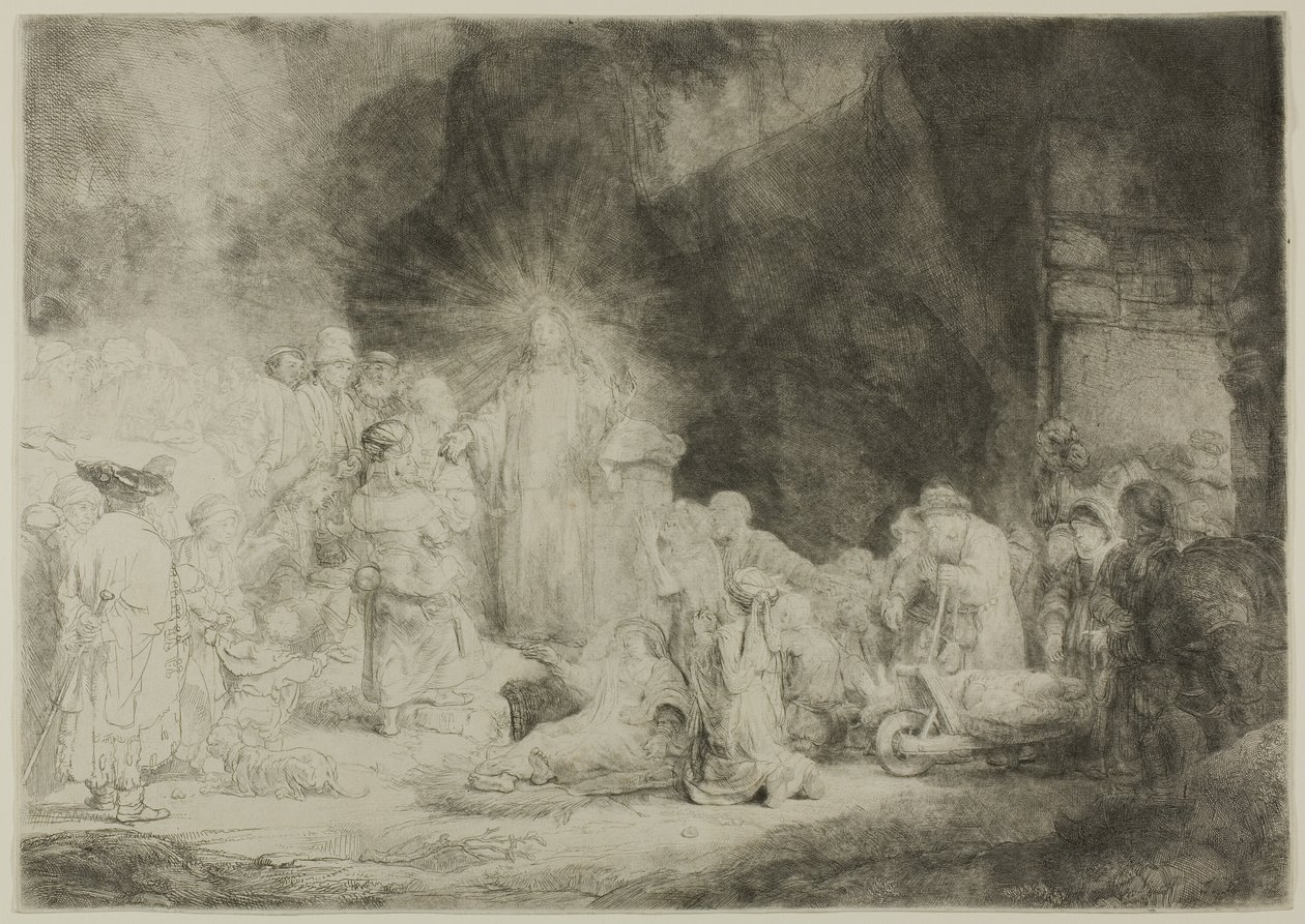 Nadruk Stu Guldenów autorstwa Rembrandt van Rijn