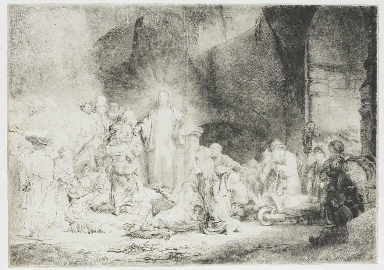 Grafika „Sto guldenów” autorstwa Rembrandt van Rijn