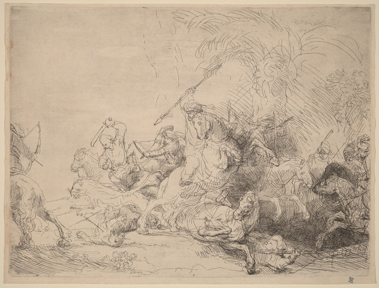 Wielkie polowanie na lwa autorstwa Rembrandt van Rijn