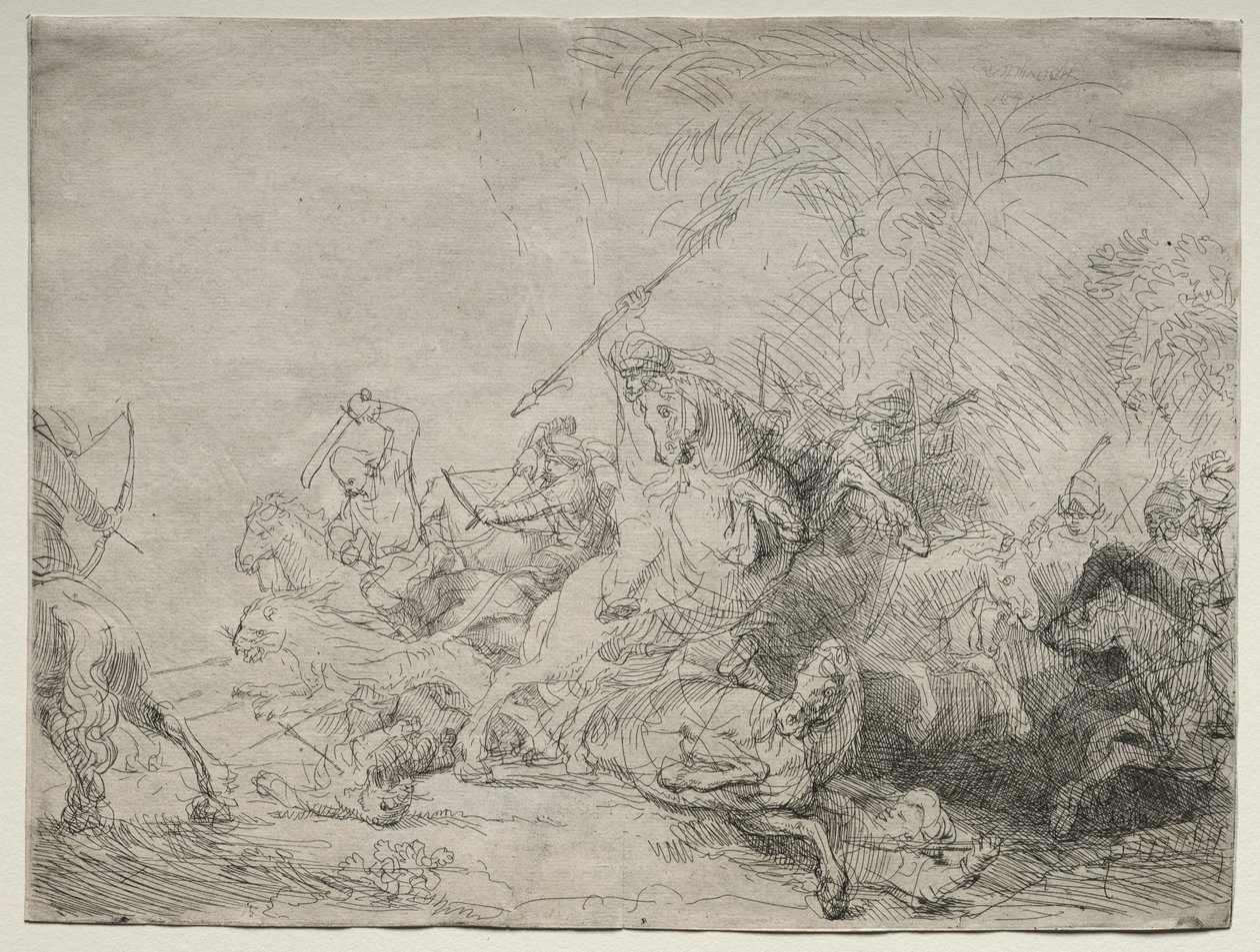 Wielkie polowanie na lwa, 1641. autorstwa Rembrandt van Rijn