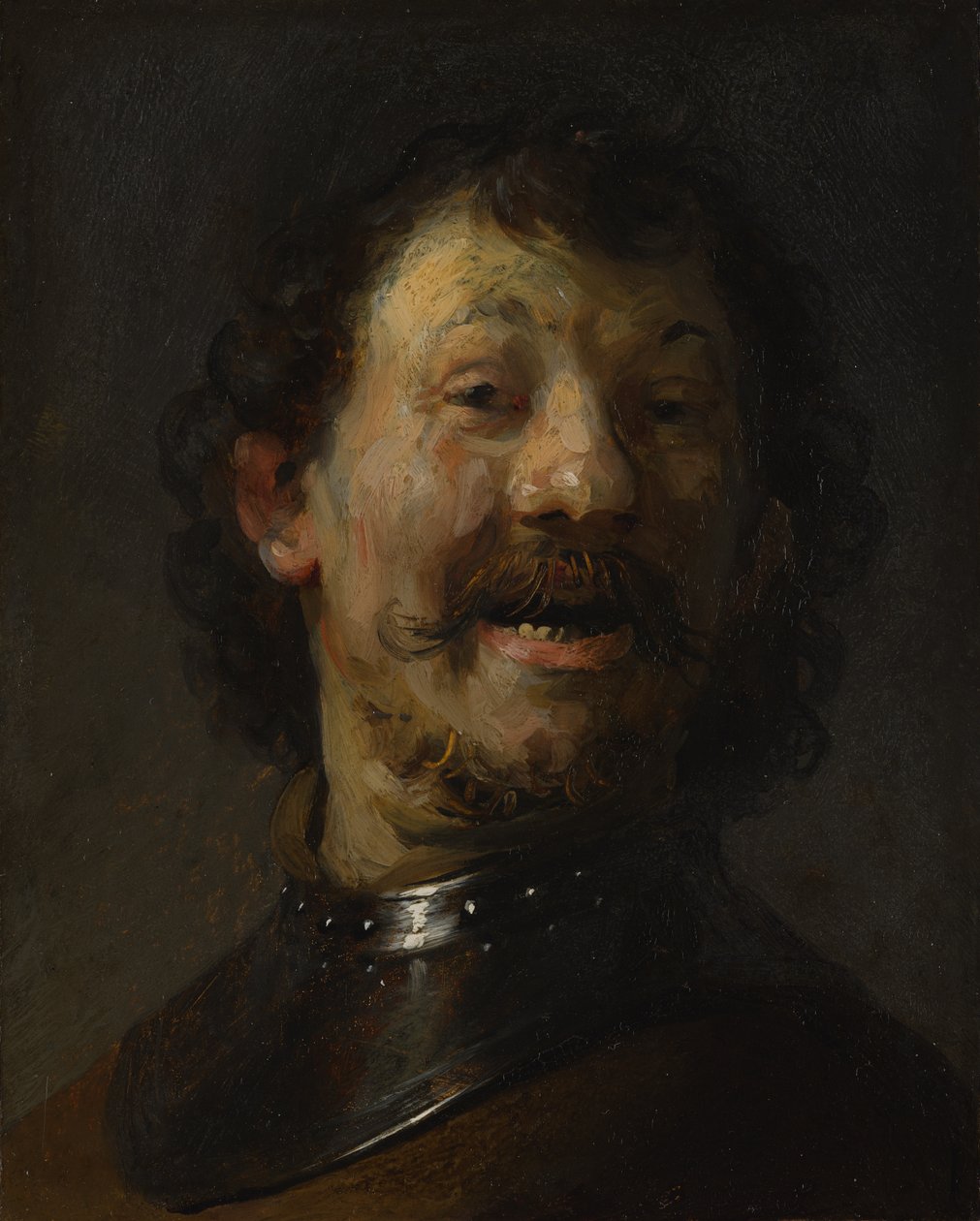Laughing Man, c.1629-1630 (olej na miedzi na panelu) autorstwa Rembrandt van Rijn