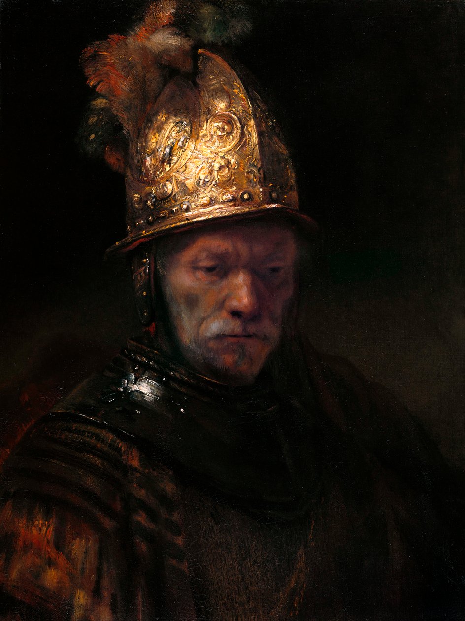 Człowiek w złotym hełmie, c. 1650 autorstwa Rembrandt van Rijn